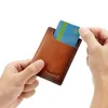 Card Holders Leather Men's Holder Wallet Thin Retro Cover Mini Purse Design Short Ultra-thin Bag