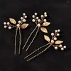 Grampos de cabelo alfinetes de noiva elegante pérola casamento apertos em forma de u forma de flor de cristal rosa para mulheres meninas