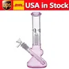 1 Stück Wasserpfeife Glasbong mit Armbaum Perc Wabenfilter 10 Zoll hoch Handrauchwasserpfeife Pink Dab Rig Aschefänger mit 14 mm Tabakschale