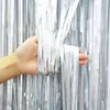 Party Decoration 2M Background Wedding Foil Fringe Curtain Sequin Bachelorette Po Backdrop Wall Birthday BabyShower