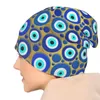 Berretti Blu Evil Eye Stampa Cappelli a cuffia Nazar Charm Skullies Berretti Uomo Donna Y2K Freddo Caldo Morbido Beanie Primavera Kpop Cappellini grafici