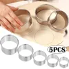 Baking Moulds 5PCS Round Stainless Steel Biscuit Mold Dumpling Skin Cutting DIY Pastry Cake Tools Kitchen Gadget 230923