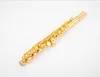 C tune Flute 17 Keys Open Holes Gold Plated Professional Musical Instrument