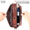 Maletines Bolso de hombre de cuero genuino para hombre, maletín pequeño para ordenador portátil, mensajero, bolsos de mano de cuero para hombre, cartera de negocios para documentos A4 230925