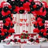 Autres fournitures de fête d'événement Kit d'arche de guirlande de ballon rouge Kit de ballons de confettis rouges noirs de mariage de Noël Baby Shower Party Anniversaire Saint Valentin Décoration 230923