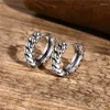 Hoop Earrings LETAPI Twisted Chain For Men Jewelry Vintage Silver Color Stainless Steel Simple Huggie Gifts