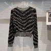 Kvinnors tröjor Limiguyue Runway Metal Pearl Ball Women Cashmere Spring Autumn Knit Pullover Luxury Soft Knitwear O Neck Jumpers E075