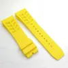 25 mm żółty opaska zegarkowa 20 mm składane zapięcie gumowy pasek do RM011 RM 50-03 RM50-012245