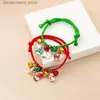 Charm armband unika röd grön klocka jularmband för kvinnor män par charm vävt repkedja xmas hjort träd snögubbe smycken gåvor 2024 Q230925