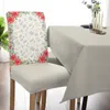 Housses de chaise fleurs de noël et feuilles de pin 4/6/8 pièces étui élastique en spandex pour mariage El Banquet salle à manger