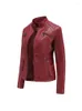 Kvinnors läderjackor Spring 2023 Jacket Autumn Moto Biker Zipper Red Black Apricot Coffee Coat Ladies Outerwear S-3XL kläder