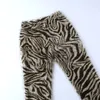 Женские брюки в полоску зебры, вязаные пушистые брюки с высокой талией для женщин, уличная одежда, осенне-зимние модные сексуальные брюки YJ22454MH 230925
