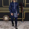 Mens Tracksuits 2PC Luxury Designer Clothing Round Neck Longsleeved Pants Sets African Ethnic Outfit Elegant Suits for Men Kaftan Y2k 230925