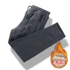 Men's Pants 2023 Winter Thicken Male Warm Trousers Fleece Inside Clothing Straight Casual Size 7XL