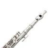 C Nyckel Piccolo Half Size Flute Silver Plated Mässing Piccolo med läderfodral