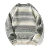 Pulls pour hommes Automne Tricoté Pull Hommes Couleur Stripe Jumper Mode Coréen Causal Pulls Tricots Vêtements Tops Mâle Femelle Plus Taille