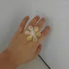 Cluster Rings Original Design Dazzdelic Classic Abrasive Blasting Flower Ring For Women Dating And Party