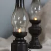 Candle Holders Creative Resin Crafts Nostalgic Kerosene Lamp Candle Holder Decoration Vintage Glass Cover Lantern Candlesticks Home Decor Gifts 230925