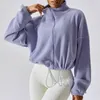 LL-6563 Damen Jacken Sherpa Yoga Outfit Fitness Wear Tops Sweatshirt Sportbekleidung Outdoor Casual Erwachsene Langarm Übung Stehkragen Kordelzug