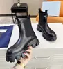 Botas femininas antiderrapantes com sola grossa, couro legítimo, cinto elástico, sapatos de salto alto, festa ao ar livre, tamanho 35-4