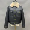 Women's Leather Short Real Shearling Coat Genuine Lambskin Warm Wool Winter Double Face Jacket MH5897L