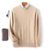 Herrtröjor Autumn/Winter Korean Pure Wool Cold Mistent Clothing Round Neck Solid Color Pullover Premium tröja
