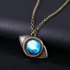 Pendentif Colliers Anime The Promised Neverland Collier Mujika Emma Amulette Bleu En Forme D'oeil Pour Femmes Hommes Cosplay Bijoux Cadeau276L