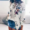 Women's Jackets Print Bomber Jacket Women Flowers Zipper Up Retro Coat Spring 2023 Summer Long Sleeve Basic Short Biker Female