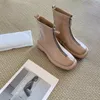 Дизайнерские ботинки женские ботинки ботинок на лодыжке коренастая кожаная кожаная обувь на открытом воздухе Winter Fashion Anti Slip износостойка