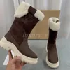 Designer botas de neve mulheres bota de pele clássico inverno camurça tornozelo botas de lã de couro sapatos casuais vintage zíper decoração tênis