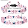 Charm Armbänder Blauer böser Blick Perlenarmbänder Natürlicher Katzenaugenstein 6 8 mm Opal Männer Armreifen Einstellbar Frauen Armband Glück Yoga Schmuck Geschenke Q230925