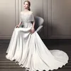 Pearls Tassels Cape Mother of the Bride Dresses Mermaid High Neck Satin Formella promklänningar Kvällsklänning Back Split Wears Sweep Train Wedding Gästklänning 403