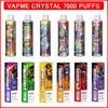 Autentico VAPME Crystal 7000 Puffs Vapes usa e getta E Sigaretta Ricaricabile 650mAh Batteria preriempita 14ml Pods Carrelli Mesh Coil Vape Pen 12 Sapori