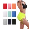 2023 Solid Women Summer Knit Shorts Hög midja höft snäva leggings stretch Running Fitness Yoga Pants Wrinkled Sexy Biker Outfit