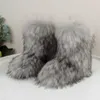 Bottes de neige chaudes pour femmes, bottes de fourrure d'hiver, haut haut, bottes de neige en fourrure de raton laveur imitation tube moyen, bottes de neige en peluche 230925