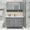 Banyo lavabo muslukları modern minimalist düz ahşap dolap kombinasyonu set yıkama standardı yıkama zemin