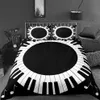 Piyano Müzik Notu Baskılı Yatak Seti 3D Lüks Yatak Seti Yetercileri Yetişkinler Çocuk Yorgan Yastık Kılıfı İkiz Kraliçe Krallık H0913241O