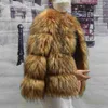 Pelliccia da donna Pelliccia sintetica Pelliccia sintetica Giacca da donna Moda invernale Calda spessa Volpe Pelle di procione Marrone Plus Size 2022 Soprattutto pelliccia finta Cappotto freddo J230925