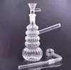 도매 독특한 유리 오일 버너 Bong Hookah Water Pipes Heady Recycler Dab 장비 핸드 헬드 애쉬 포수 담배 봉은 다운 스템 오일 버너 파이프 Dhl 무료