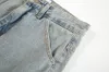 Verwaschene hellblaue Baggy-Jeans mit Seitentaschen für Herren, gerade, lässige Denim-Hose, übergroße Cargo-Hose