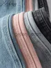 Damesbroek Capris MiuKoMiYa Roze jeans met wijde pijpen voor dames Hoge taille Grijze volledige denim broek Rechte vintage jeans Dames 2023 Mode denim broek J230925