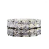 Cluster Rings 2023 925 Silver 5 Princess Square White Diamond High Carbon Ring Fashion Simple