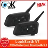 700m BT Interphone Communicatorを備えた700m BT Interphone Communicatorを備えたWalkie Talkie Lookearth V7 Bluetooth Motelcycle Helmet Intercom Headset