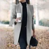 Women's Jackets Wool Coat Women Casual Solid Color Long Sleeve Stand Collar Slim Jacket Plus Size 5XL Autumn Winter Fashion