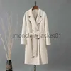 Misto lana da donna Topcoat Cappotto di lana Double Sided Donna Autunno Inverno Ispessimento Ulster Manica intera Moda tinta unita Elegante Giacca sopra il ginocchio J230925