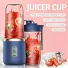 1 Stück 400 ml, Mini-Entsafter-Becher, 6 Klingen, tragbarer Heimmixer, elektrischer Mini-USB-wiederaufladbarer tragbarer Entsafter für Saft-Shakes, Smoothies, Milch, Obst, Gemüse