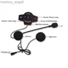 Walkie Talkie 2023 new Bluetooth Motorcycle Helmet Interphone Intercom Headset Wireless Hands-Free With Microphone For Voice Calls HKD230926