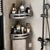 Półki w łazience półka łazienkowa bez wiertła ścienne szampon butelka prysznic narożny stojak na magazyn toalety aluminiowe aluminiowe akcesoria kuchenne 230923