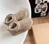 Ultra Mini Boot Designer Femme Plateforme Botte de Neige Australie Fourrure Chaussures Chaudes En Cuir Véritable Cheville Cheville Fluffy Bottines Pour Femmes Antilope couleur marron
