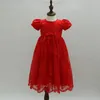 Dziewczynki sukienki Baptystę Chrzestę koronkową suknię dla niemowląt dla niemowląt Pierwsze urodziny maluch dziecięcych przyjęcie weselne ubranie 3-24 miesiąc